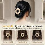 Daiiibabyyy  2pcs Flat Hair Clips for Women, Creaseless Non Slip Strong Hold Round Claw Clips, Hair Accessories for Thick & Thin Hair