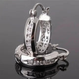 Daiiibabyyy  Fashion Classic Versatile Hoop Earring for Women Hollow-out Design Temperament Jewelry for Daily Life Zircon Accessories Jewelry