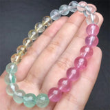 DAIIIBABYYY  -  7.5MM Natural Colored Topaz Bracelet Jewelry For Woman Men Healing Fengshui Stretch Fashion Gift 1PCS