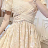 DAIIIBABYYY  -  Summer New Calf Length Skirts Palace French Princess Style Romantic Elegant High End Unique Design Leaf First Love Fairy Dresses