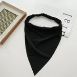 Daiiibabyyy  New Fashion Bohemian Solid Color Hair Scrafs Turban Headband Sweet Cotton Headscarf Triangle Bandanas For Women Hair Accessories