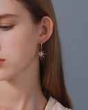 Daiiibabyyy Black Gold Color Sun Moon Drop Earrings for Women Girl Asymmetric Star Short Party Jewelry Dropshipping