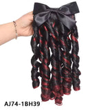 Daiiibabyyy  High Ponytail Wig Female Retro Qipao Hairstyle Gold Powder Family Republic Of China Roman Curly Long Hair Ponytail