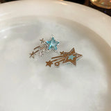 Daiiibabyyy  Star Zircon Earrings for Women Creative Delicate Ear Hook Temperament Luxury Fashion High Sense Sparkle Unique Jewelry