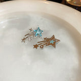 Daiiibabyyy  Star Zircon Earrings for Women Creative Delicate Ear Hook Temperament Luxury Fashion High Sense Sparkle Unique Jewelry