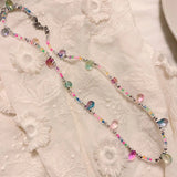 Daiiibabyyy  Colorful Beaded Silver Series Light Bulb Bracelet Necklace