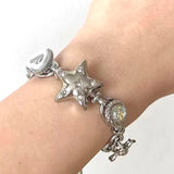 Daiiibabyyy  Y2K Shiny Crystal Heart Star Chain for Women Korean Fashion Geometric Charm Aesthetic Bracelets Accessories Punk Cool
