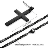 Daiiibabyyy Cross Pendant Necklace Christian Jesus Single Titanium Cross Necklaces Pendants Metal Choker  Punk Hip Hop Jewelry Gift