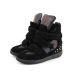 Daiiibabyyy  Retro High Top Shoes Women's Casual Magic Tape De Xin Thick Bottom Heightening Sports Board Shoes Autumn Winter New Style