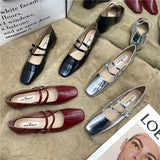 DAIIIBABYYY  -  2024 Red Spring New Women Mary Jane Shoes Fashion Round Toe Shallow Slip On Ladies Flat Shoes Soft Sole Outdoor Dress Ballerina