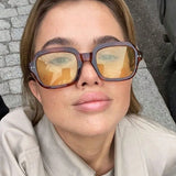 Daiiibabyyy  Fashion Small Round Sunglasses Women Retro Clear Ocean Lens Shades Eyewear Men Rivets Punk Sun Glasses UV400 Eyeglasses