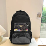 Daiiibabyyy  Cute Girl Small Appetite Transparent Ita Bag Female Korean All-match Students' Daily Using Large-capacity Shoulder Bags