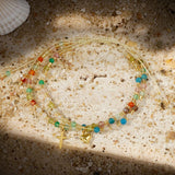 DAIIIBABYYY  -  Adjustable Beaded Bracelet Set with Cross and Heart Charms Handmade Boho Jewelry for Women and Sisters Gift