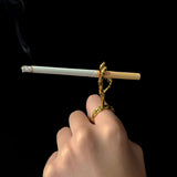 Daiiibabyyy  New Skull Cigarette Holder Ring Innovate Finger Clip Smoking Cool Men's Gift Smoking Tool Smoking Accessories Jewelry