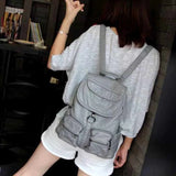 Daiiibabyyy  Pu Soft Leather Solid Backpack Vintage Y2k Aesthetic All Match Schoolbags Casual Simple Ins Backpacks for Women Students Fashion