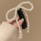 DAIIIBABYYY  -  Fashion Beaded Bow Telephone Wire Hairband Ponytail Braid Elastic Spiral Rubber Band Simple Hair Ties For Girls Hair Accessories