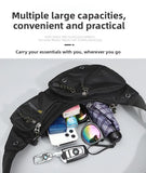 Daiiibabyyy  Portable Nylon Men Chest Bag Multi Compartment Large Capacity Shoulder Bag Adjustable Strap Multi Storage Pouch Outdoor Sports