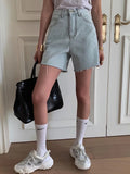 DAIIIBABYYY  -  Streetwear Light Blue Denim Shorts Women Korean Fashion High Waist Biker Shorts Jeans Feminino Summer Casual Chic
