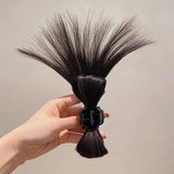 DAIIIBABYYY  -  Korean Fashion Women Hair Claw Lazy Feather Ponytail Claw Meatball Head Crab Clip Fake Hair Clamp High Ponytail Hair Accessories