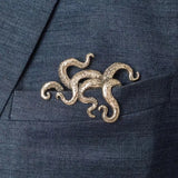 Daiiibabyyy  Exquisite Creative Crocodile Tiger Octopus Animal Brooches for Men Women Tradition Retro Gentleman Suit Coat Neckline Jewelry