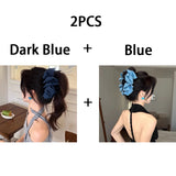 Daiiibabyyy  Blue Shark Clip Denim Heavy Cloth Hairpin Female Elegant Temperament Fashion Female Hairpin Hair Accessories