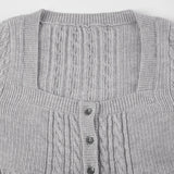DAIIIBABYYY  -  Casual Solid A-Line Cardigans Basic Square Collar Long Sleeve Sweaters Women 2025 Spring Autumn Fashion Streetwear Lady