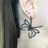 Daiiibabyyy  Gothic Metal Spider Pendant Earrings for Women Exaggerated Gold Color Big Spider Personality Earrings Party Jewelry Gifts