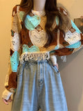 Daiiibabyyy  Women's Sweet Sle Knitted ort Coat Hollow out Tassel Loose Fit Base irt Spring Summer Top Design Sense Knitwear