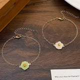 Daiiibabyyy  Sweet Metal Flower Bracelets for Women Girls Simple Gold Color Chain Petal Adjustable Bracelets Friend Jewelry Gifts