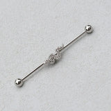 DAIIIBABYYY  -  1PC Industrial Piercing Barbells Jewelry Stainless Steel CZ Heart Ball Pearl Cartilage Helix Earring Body Piercing for Women Men