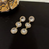 Daiiibabyyy  Exquisite Luxury Micro Inlaid Zircon Geometric Square Earrings for Woman Korean Fashion Jewelry Party Girls Unusual Earring