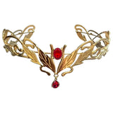 Daiiibabyyy  Fashion Vintage King Round Elves Crown Elegant Baroque Princess Diadems Leaf Leaves Punk Alloy Rhinestone Headdress Bridal Party