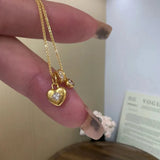 Daiiibabyyy  New Shiny Zircon Necklace for Women Flower Heart Starburst Pendant Necklace Sweet Lovely Banquet Party Jewelry Accessories Gifts