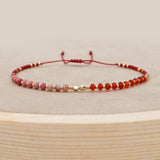 DAIIIBABYYY  -  Irregular Crystal Bracelet Colorful Beaded Waterproof Jewelry Handmade Gift for Women Teen Girl Adjustable Rope Chain Bracelets