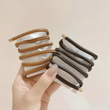 DAIIIBABYYY  -  PU Leather Hair Rope Scrunchies Women Simple Long Wire Hair Ring Ties Braided Headband INS Ponytail Holder Hairpin Headdress