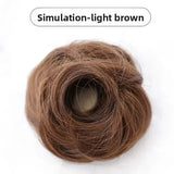 DAIIIBABYYY  -  Women's Low Bun Hair Wig Fake Hair Circle Twist Hair Pack Ancient Style Flower Bud Fluffy Hair Extension Real Human Hair