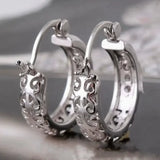 Daiiibabyyy  Fashion Classic Versatile Hoop Earring for Women Hollow-out Design Temperament Jewelry for Daily Life Zircon Accessories Jewelry