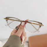 Daiiibabyyy Fashion Retro Anti-Blue Light Glasses Classic Cat Eye Triangle Frame Eyeglasses Vintage Women Computer Gaming Spectacles