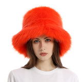 Daiiibabyyy  New autumn and winter plush imitation fox fur basin hat ski hat fisherman hat warm fur furry imitation fur women's hat