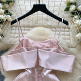DAIIIBABYYY  -  Elegant Sleeveless Vintage Butterfly Bow Sexy Off Shoulder Satin Slim A-line Straps Dresses Birthday Party High Street Clothing