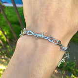 Daiiibabyyy  Silver Color Geometric Thorn Punk Bracelet for Women New Fashion Hip hop Gothic Chain Party Jewelry Gifts