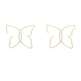 Daiiibabyyy  Personality Design Simple Geometric Hollow Butterfly Line Drop Dangle Earrings for Women Charm Exaggerate Stud Jewelry Accessory