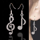 Daiiibabyyy  Stylish Music Note Drop Women Gift Drop Earring Fashion Accessories Crystal Dangle Earrings Jewelry