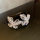 Daiiibabyyy  Fashion Simple Personality Hairbands for Women New Rhinestone Butterfly Headwear Design Wedding Bride Hair Accessories Gifts