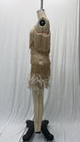 DAIIIBABYYY  -  2024 Gold Cocktail Feature Tassel Dresses,Evening Party Dress,Long One-piece Dress Gown,Short Birthday Wedding Party Dress