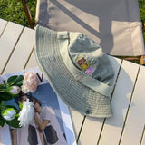 DAIIIBABYYY  -  Cute Bear Cowboy Hats Women Japanese Drawstring Bucket Hat Spring and Summer Outdoor Sunscreen Camping Mountaineering Sun Cap