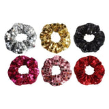 Daiiibabyyy  6pcs Square Sequin Sequin Hair Rope Super Shiny Retro Disco Rubber Bands Set Flashy Ponytail Holder Women's Hair Ties Headdress