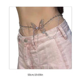 DAIIIBABYYY  -  Stylish Butterfly Body Chain Jewelry Sparkling Butterfly Tassels Waist Chain Accessory Delicate Body Chain Adornment