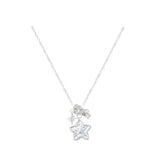 Daiiibabyyy  Fashion Silver Color Star Pendant Necklace for Women Personality Charm Circle Zircon Necklace Birthday Party Jewelry Gifts