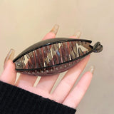 Daiiibabyyy Transparent Banana Clip Toothed Non-slip Hairpin Banana Clip Fashion Ponytail Headwear Hair Accessories